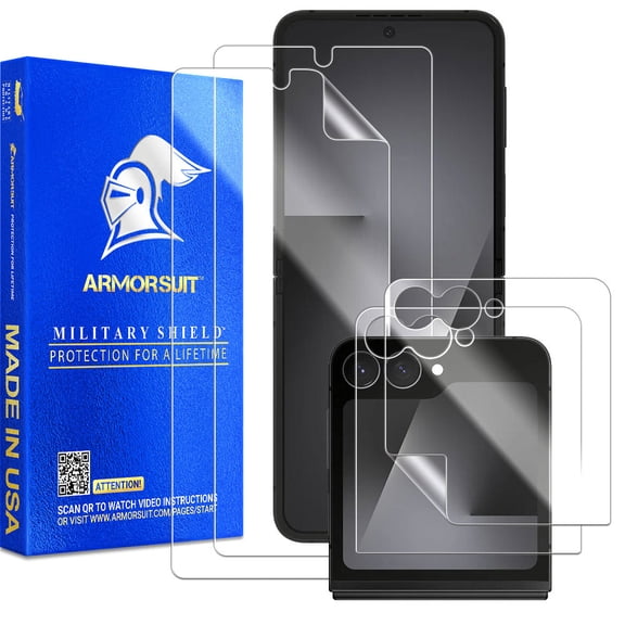 ArmorSuit 2+2 Pack for Samsung Galaxy Z Flip 7 FE Screen Protector Case Friendly MilitaryShield HD Clear Film - Made in USA