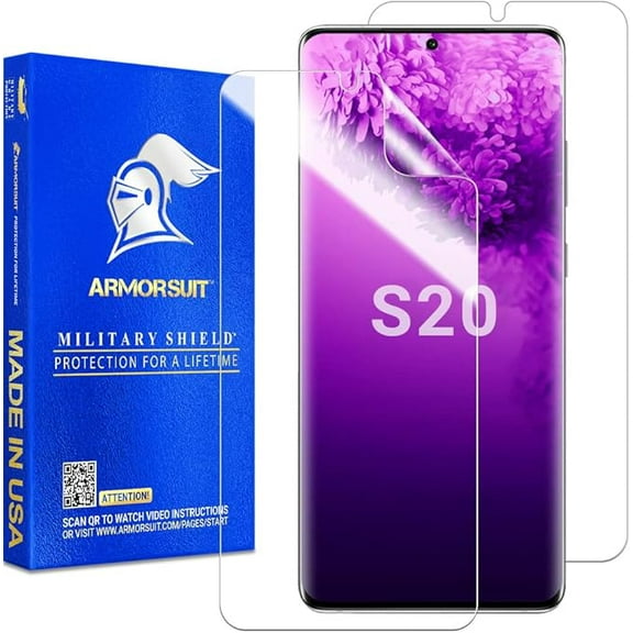 ArmorSuit [2 Pack] MilitaryShield Screen Protector Designed For Samsung Galaxy S20 / S20 5G (6.2")(Case Friendly) Ultrasonic Fingerprint Compatible Anti-Bubble HD Clear Film