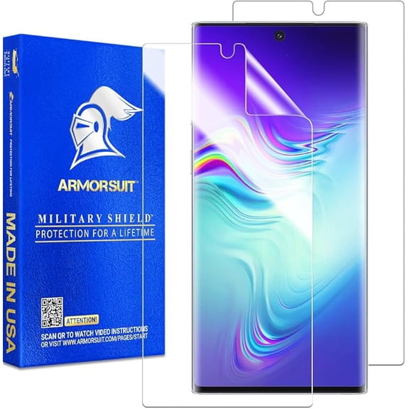 ArmorSuit [2 Pack] MilitaryShield Screen Protector For Samsung Galaxy Note 10+ Plus (6.8 inch Display)(Case Friendly) Anti-Bubble HD Clear Film