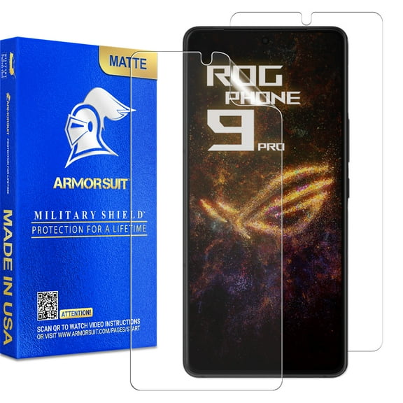 ArmorSuit 2 Pack Paper-Feel Texture Screen Protector for ASUS ROG Phone 9 Pro / 9 / 8 Pro / 8 Case Friendly MilitaryShield Matte Film - Made in USA