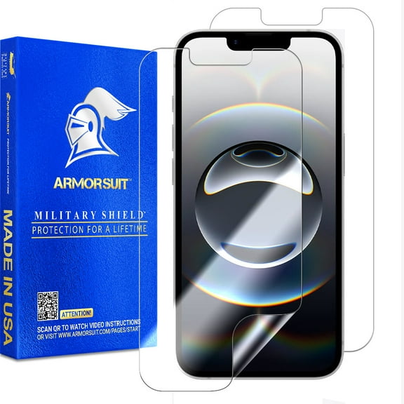 ArmorSuit 2 Pack for iPhone 16e / iPhone 14 / iPhone 13 / iPhone 13 Pro Screen Protector Case Friendly HD Clear MilitaryShield Film - Made in the USA