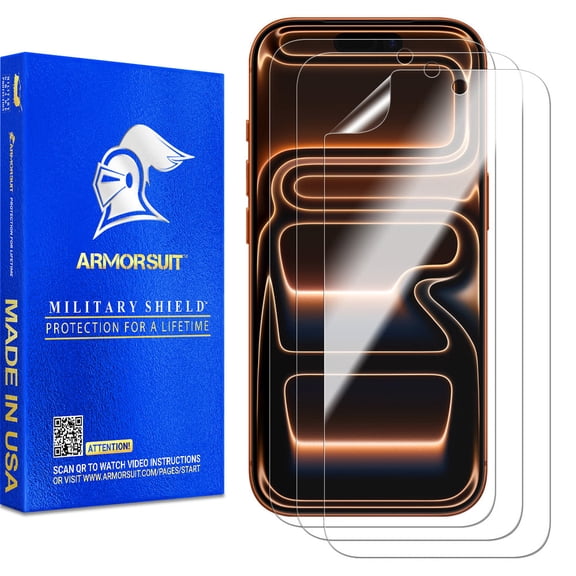 ArmorSuit 3 Pack for iPhone 17 Pro Max Screen Protector Case Friendly MilitaryShield HD Clear Film - Made in USA