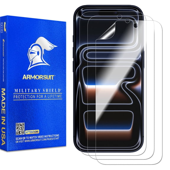 ArmorSuit 3 Pack for iPhone 17 Pro Screen Protector Case Friendly MilitaryShield HD Clear Film - Made in USA