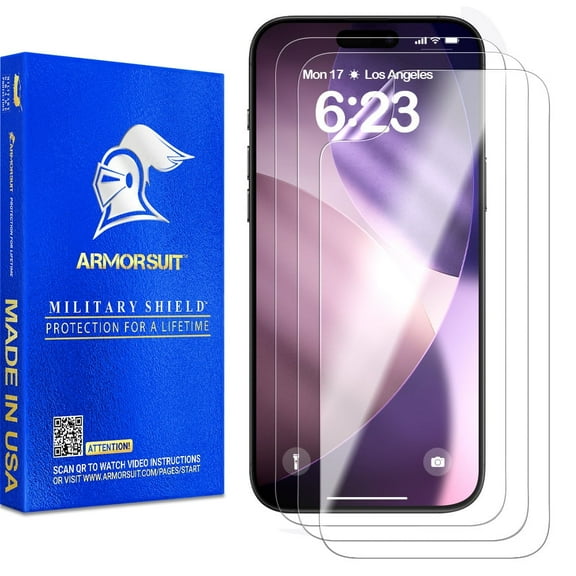 ArmorSuit 3 Pack for iPhone 17 Screen Protector Case Friendly MilitaryShield HD Clear Film - Made in USA