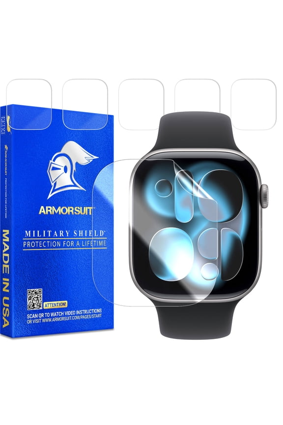 6 Pack for Apple Watch 11 (2025) 42mm Screen Protector MilitaryShield HD Clear Film - Made in USA