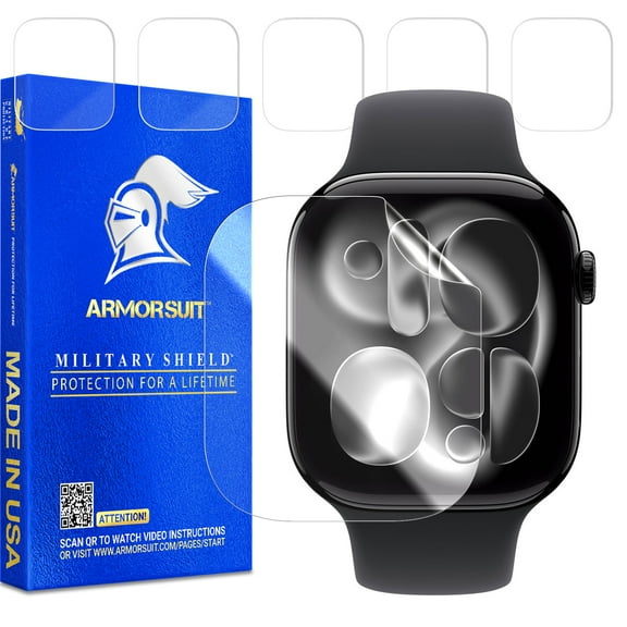 ArmorSuit 6 Pack for Apple Watch 11 (2025) 46mm Screen Protector MilitaryShield HD Clear Film - Made in USA