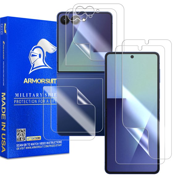 ArmorSuit 2+2+2 Pack Full Body Skin + Screen Protector for Samsung Galaxy Z Flip 7 HD Clear MilitaryShield Film - Made in USA