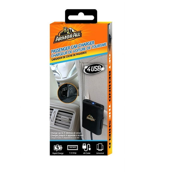 Armorall 4 Port Car Charger with Hub
