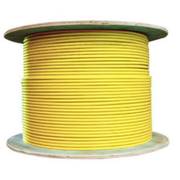 Singlemode Armored Fiber Optic Cable, 12-Strand Corning Ultra OS2 9/125, Riser Rated, Yellow, 500ft