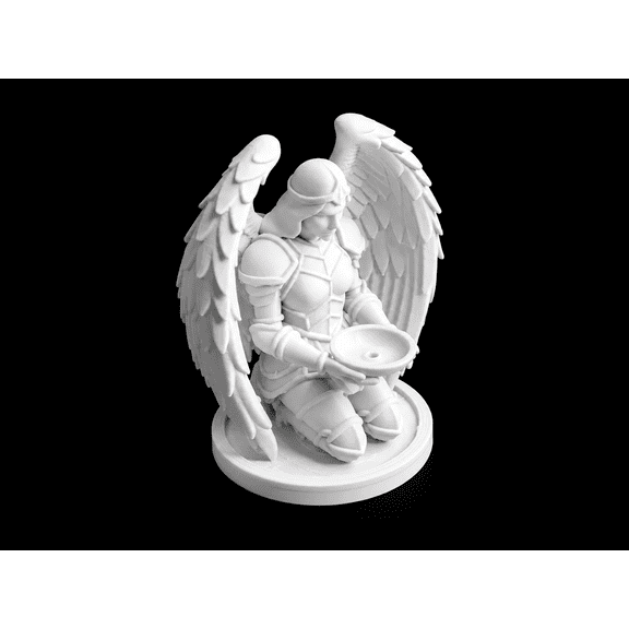 Armored Angel Incense Holder Kneeling Wings