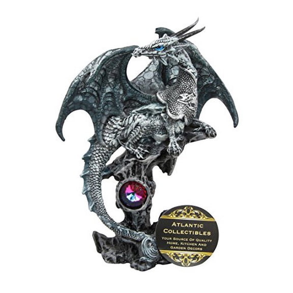 Armored Blue Dragon Knight Legolas Perching On Oracle Tree Of Life Figurine Myth & Legends Collectible Statue Decor