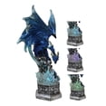 thumbnail image 1 of Armored Blue Guardian Water Elemental Dragon On LED Crystals Pedestal Figurine, 1 of 11