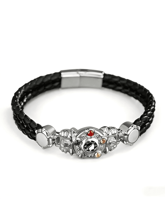 Armored Hero Emperor Warrior Style Bracelet, featuring energy belt elements, fashionable unisex woven bracelet, unique and versatile adult accessory.