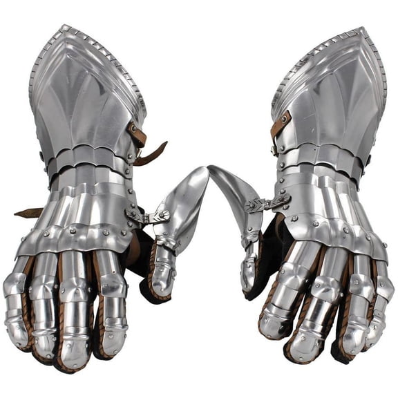 Armored Medieval Polished Knights Gauntlets