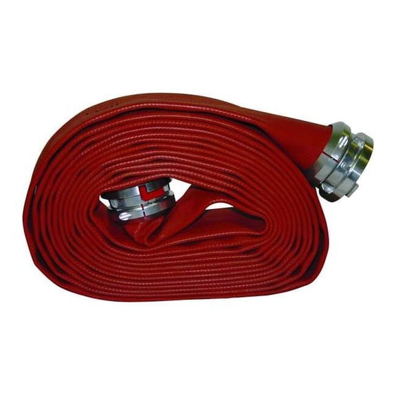 Armored Textiles Fire Hose,100 ft,Red,Rubber G50H15RR100N