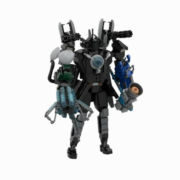 Armored Titan Villain & Toilet Hero Building Block Set – DIY TV Man Warriors Construction Kit for Kids, Fans & Collectors