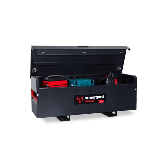Armorgard Powder Coated 14 Gauge Steel Siteboss Tool Chest, Black And Gray