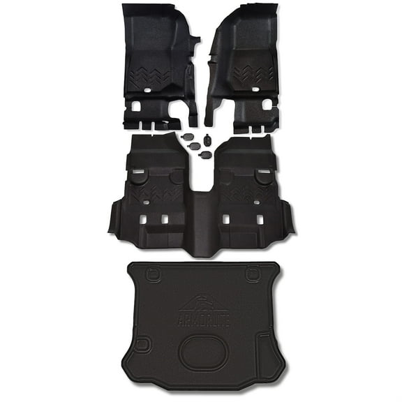 Armorlite - Fits 07-18 Wrangler JKU 4DR 4PC Full Floor KIT Composite Flooring MESA Smoke B1006710-BLK1-AA