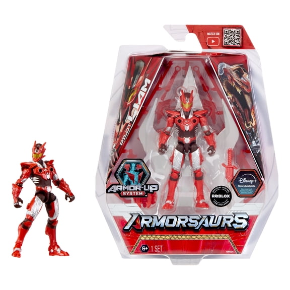 Armorsaurs T-Rex Pilot (Liam Roberts) Action Figure Toy, 3.75-Inch Poseable Figure with Interchangeable Armor Pieces and Transforming Weapon, Kids, Boy, Girls, Ages 6+