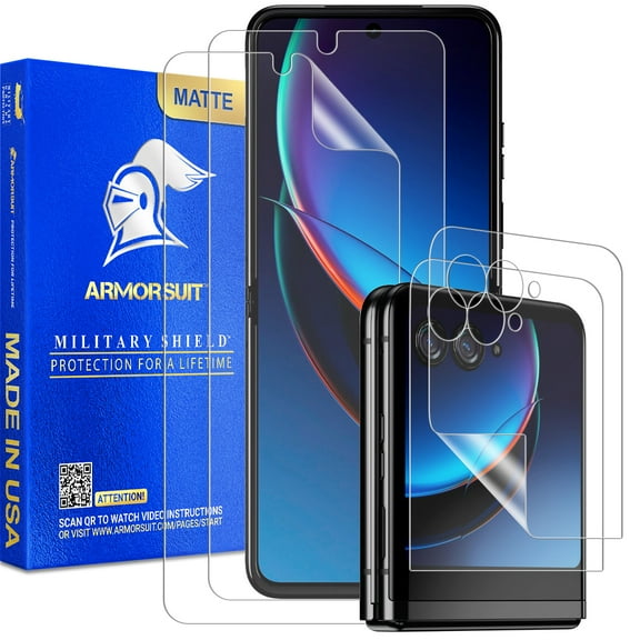 Armorsuit 2+2 Pack Paper-Feel Texture Screen Protector for Motorola Razr Plus (Razr+ 2023) Case Friendly MilitaryShield Matte Film - Made in USA