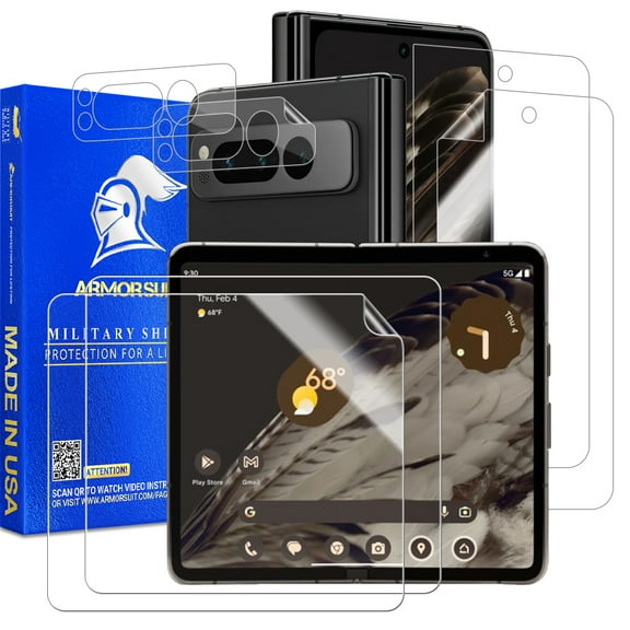 Armorsuit 2+2 Pack Screen Protector + Camera Plate Lens Protector Film for Google Pixel Fold MilitaryShield HD Clear Film - Made in USA