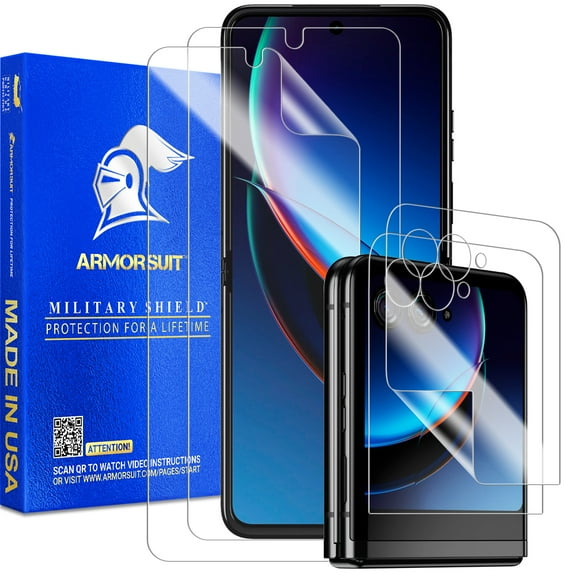 Armorsuit 2+2 Pack Screen Protector for Motorola Razr Plus (Razr+ 2023) Case Friendly MilitaryShield HD Clear Film - Made in USA