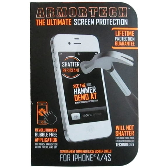 Armortech the Ultimate Screen Protection - Shatter Resistant Screen Shield for iPhone 4/4S