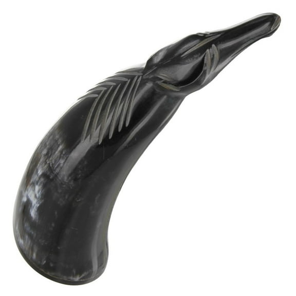 Armory Replicas 100% Cow Horn Spirited Thoroughbred Cow Horn Statue Paperweight - Natural Beauty for Your Desk as a paperweight or decorative accessory Hand-carved and polished for a refined finish