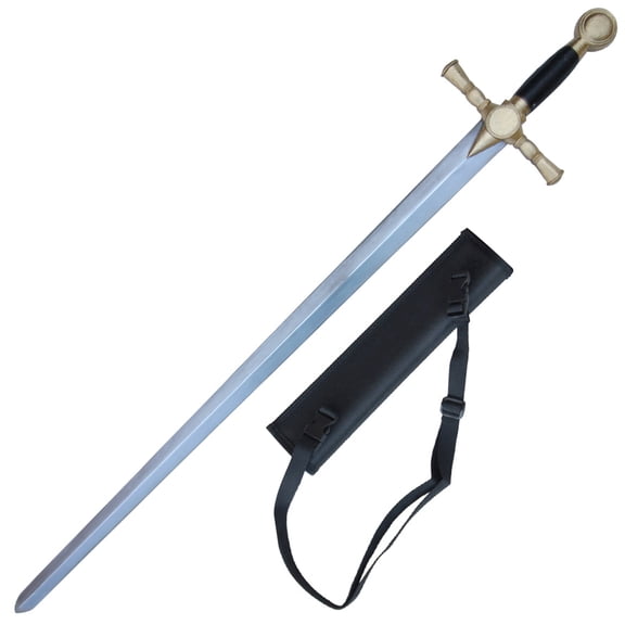Armory Replicas 41.75-Inch Foam Sword, High-Density Foam Medieval Prop with Masonic-Style Design & Gold-Tone Pommel for Cosplay, LARP & Display