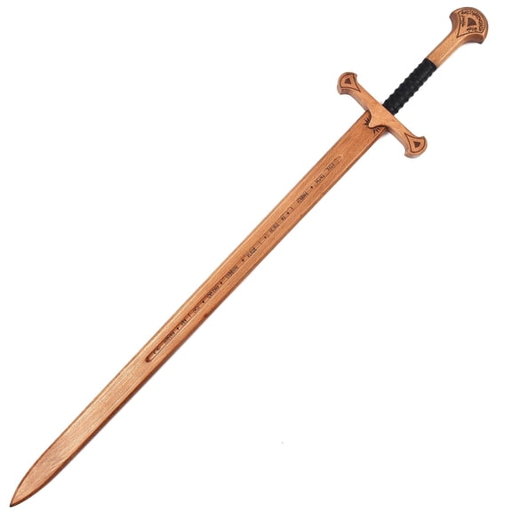 Armory Replicas 43-Inch Medieval Wooden Longsword with Etched Design – Training Replica for Practice & Display