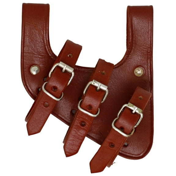 Armory Replicas Ace Dueler Maroon Leather Belt Frog – 3-Strap Universal Right-Handed Sword & Dagger Holder Right Handed