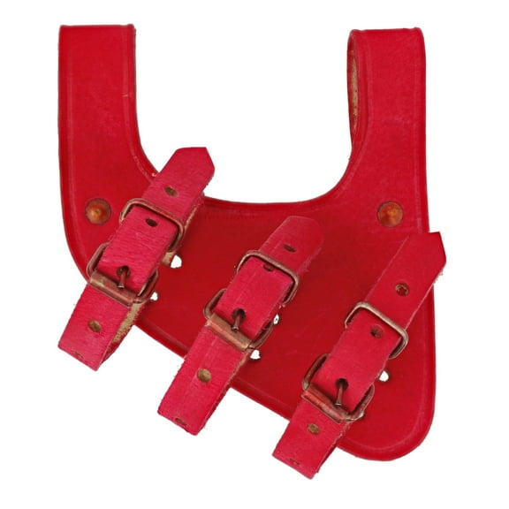 Armory Replicas Ace Dueler Red Genuine Leather 3-Strap Right-Handed Belt Frog – Universal Sword & Dagger Holder Right Handed