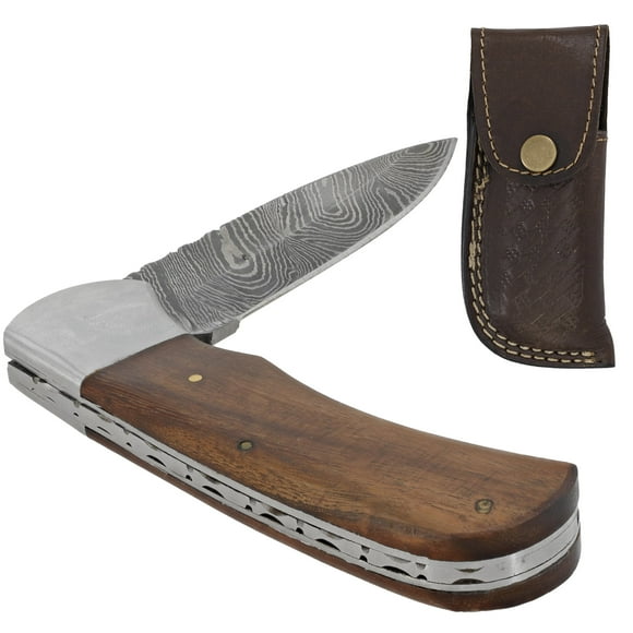 Armory Replicas American Lawman Lock Back Damascus Steel Hand Forged Pocket Knife