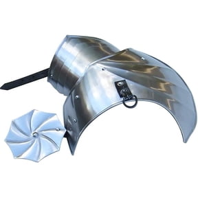 Armory Replicas Asymmetrical Pauldrons with Rondell Armor Set Large 18 Gauge Steel
