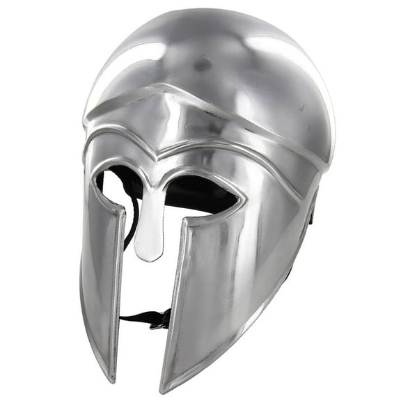Armory Replicas - Authentic 5th Century Corinthian Hoplite Helmet - Handcrafted 20g Steel Spartan Helmet for Greek Hoplites - Silver