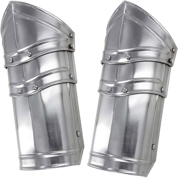 Armory Replicas Battle Ready Armor Vambraces Authentic 18G Steel, Carbon Steel Riveting, Adjustable Leather Straps Protects forearms and elbows from damage