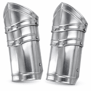 Armory Replicas Battle Ready Armor Vambraces Authentic 18G Steel, Carbon Steel Riveting, Adjustable Leather Straps Protects forearms and elbows from damage
