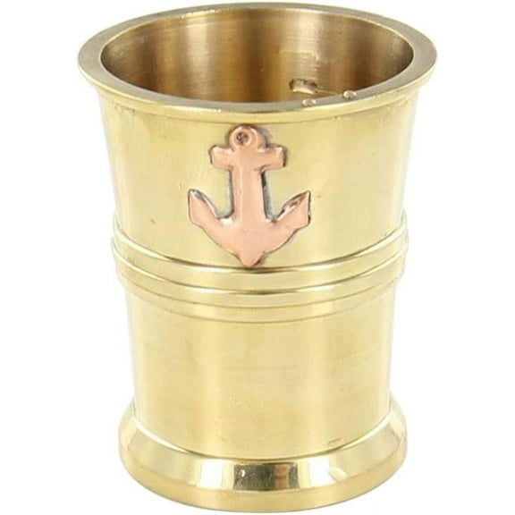 Armory Replicas Brass Captains Privateer Shot Glass: Nautical Symbol, .80 oz Capacity, Brass Construction Ideal for rum, vodka, whiskey, or any beverage of choice