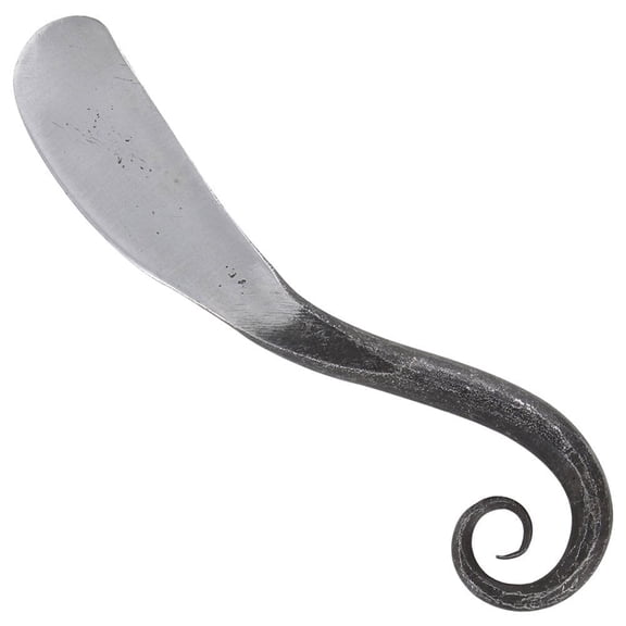 Armory Replicas Hand Forged Medieval Shaving Knife Replica, Iron Ye Olde Razor with Swirl Design, Renaissance Display, SCA & Historical Collectible