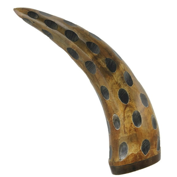 Armory Replicas Distressed Concave Genuine Cow Horn Paperweight Elegant Decor 100% Cow Horn Handmade Distressed Polka Dot Design