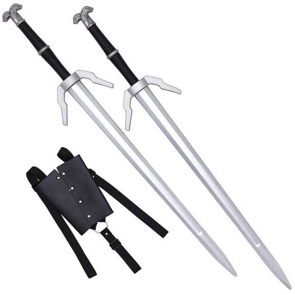 Armory Replicas Dual Blazing Steel Foam Swords with Double Back Strap Sheath  Medieval Cosplay Kit