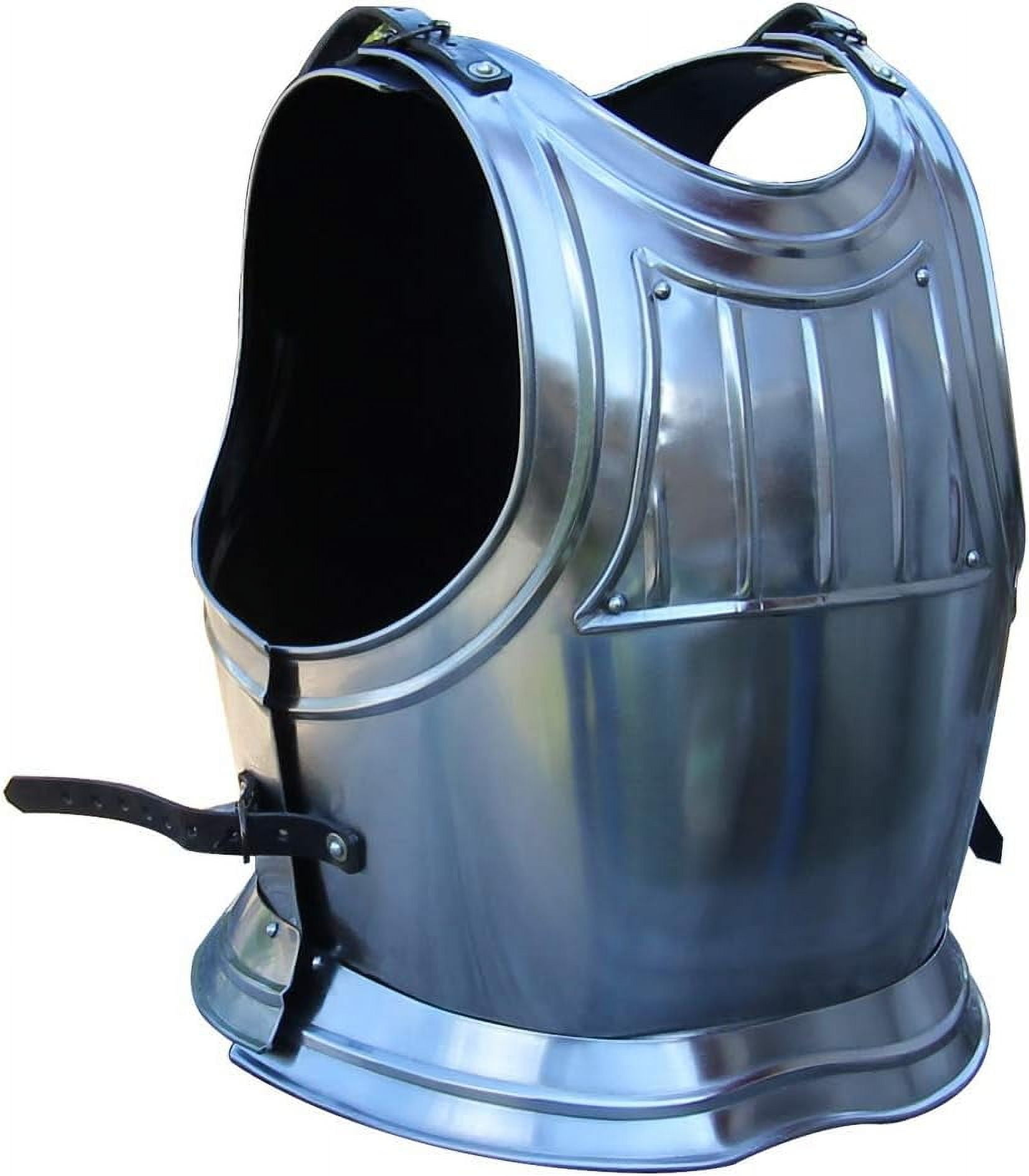 Armory Replicas European Medieval Renaissance Gothic Armour Breastplate: Silver, Large Size, Adjustable Straps Enhances the authenticity of historical costumes