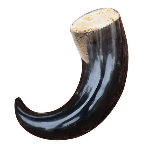 Armory Replicas Extra Large Medieval Ale Mead Drinking Horn for Authentic Craftsmanship Holds up to 1400mL of Liquid 100% Natural Horn