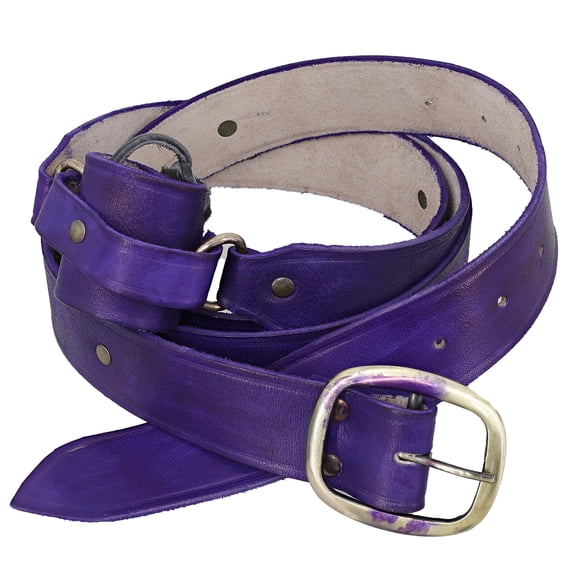 Armory Replicas Extra Long Double Wrap Sword PURPLE Belt with Adjustable Frog 94" Genuine Rawhide Leather