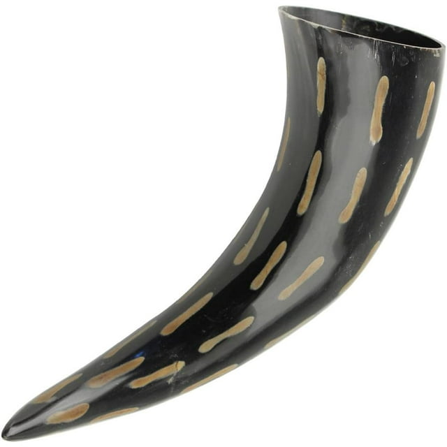 Armory Replicas Fire Burned Medieval Drinking Horn with Metal Stand 100