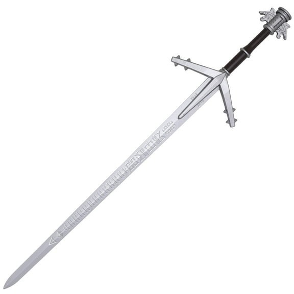 Armory Replicas Dual Silver Lady Fantasy Foam Swords with Double Back Strap Sheath Cosplay LARP Kit