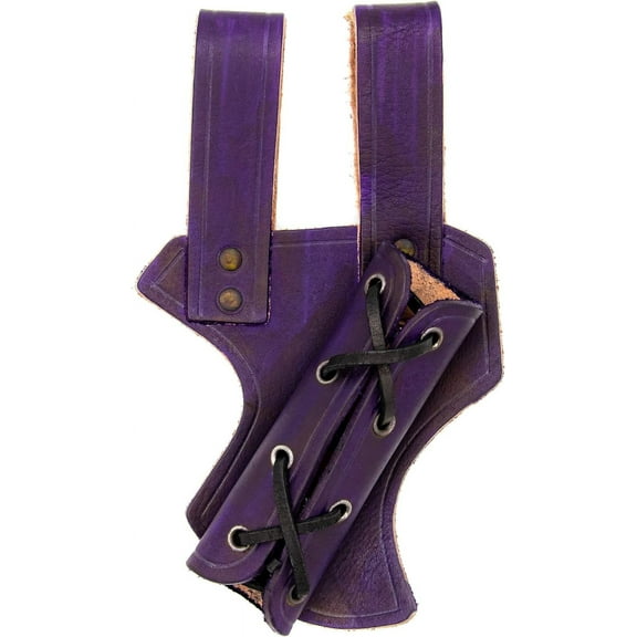 Armory Replicas Genuine Bovine Leather Hawk Wood Sword Frog - Handmade Medieval Inspired Adjustable LARP Sabre Rapier Sword Frog Holster Holder Accessory Designed for Left-handers