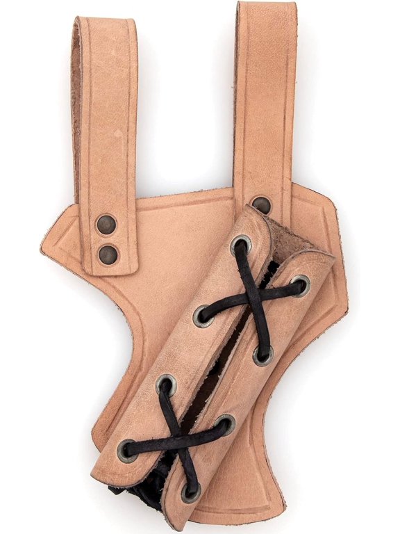 Genuine Bovine Leather Hawk Wood Sword Frog: Medieval Adjustable LARP Sabre Rapier Holder Customizable Sword Hold with Genuine Leather Laces