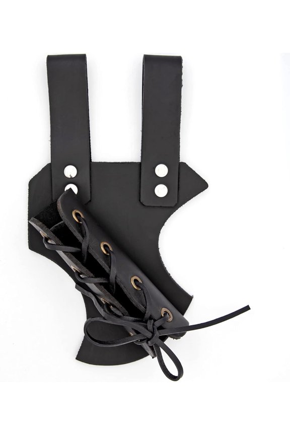 Genuine Bovine Leather Hawk Wood Sword Frog: Medieval Adjustable LARP Sabre Rapier Holder Versatile for Medieval Re-enactments, LARP, Renaissance Fairs, and Theatrical Plays