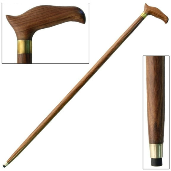 Armory Replicas Hand-crafted by Expert Artisans Wooden Eagle Head Sheesham Grip Walking Cane - Elegant and Sturdy Mobility Aid Ergonomic Design for a Comfortable Grip